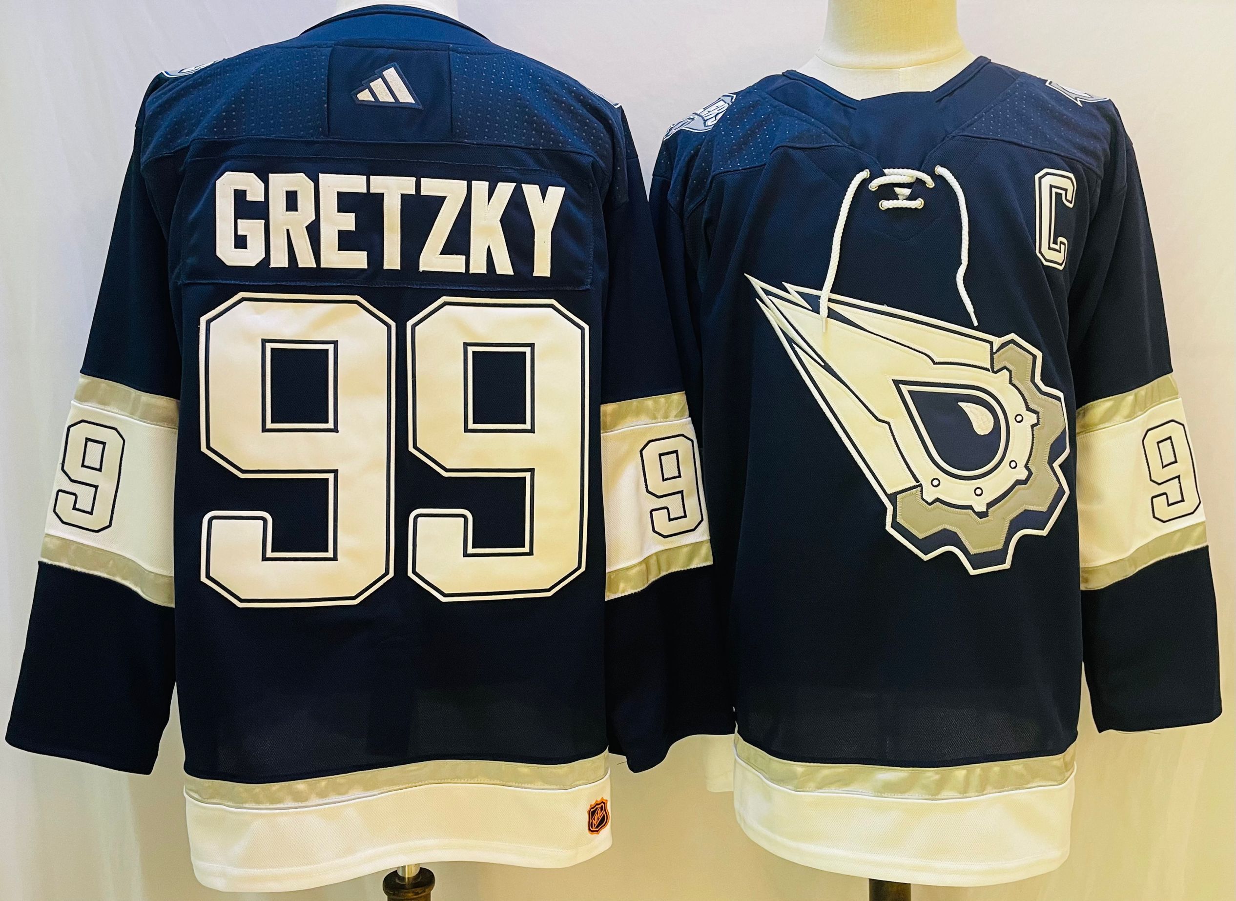 Men Edmonton Oilers 99 Gretzky Blue Throwback 2022 Adidas NHL Jersey